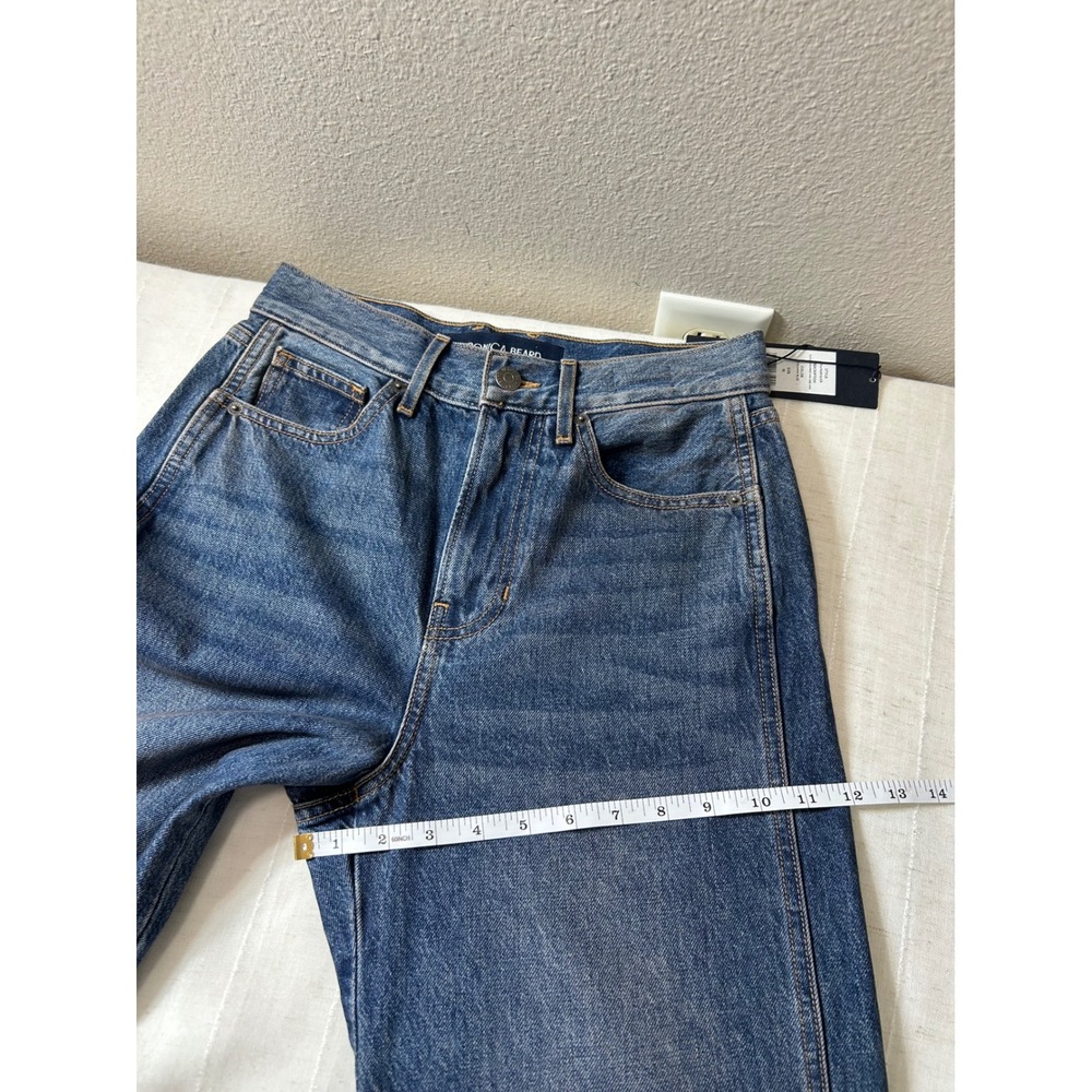 Veronica Beard Cotton Taylor High Rise Wide Leg Crop Jeans Blue Wash 25 - Picture 11 of 16